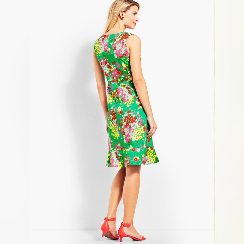 Talbots Floral Springtime Shift Dress 6P With Matching Cardigan - Picture 2 of 10